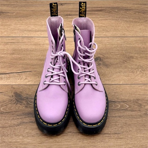 Dr. Doc Martens Jadon III Women's Size 7 Lilac Leather Zip Platform Combat Boots - Picture 2 of 10